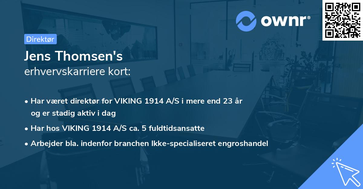 Jens Thomsen's erhvervskarriere kort