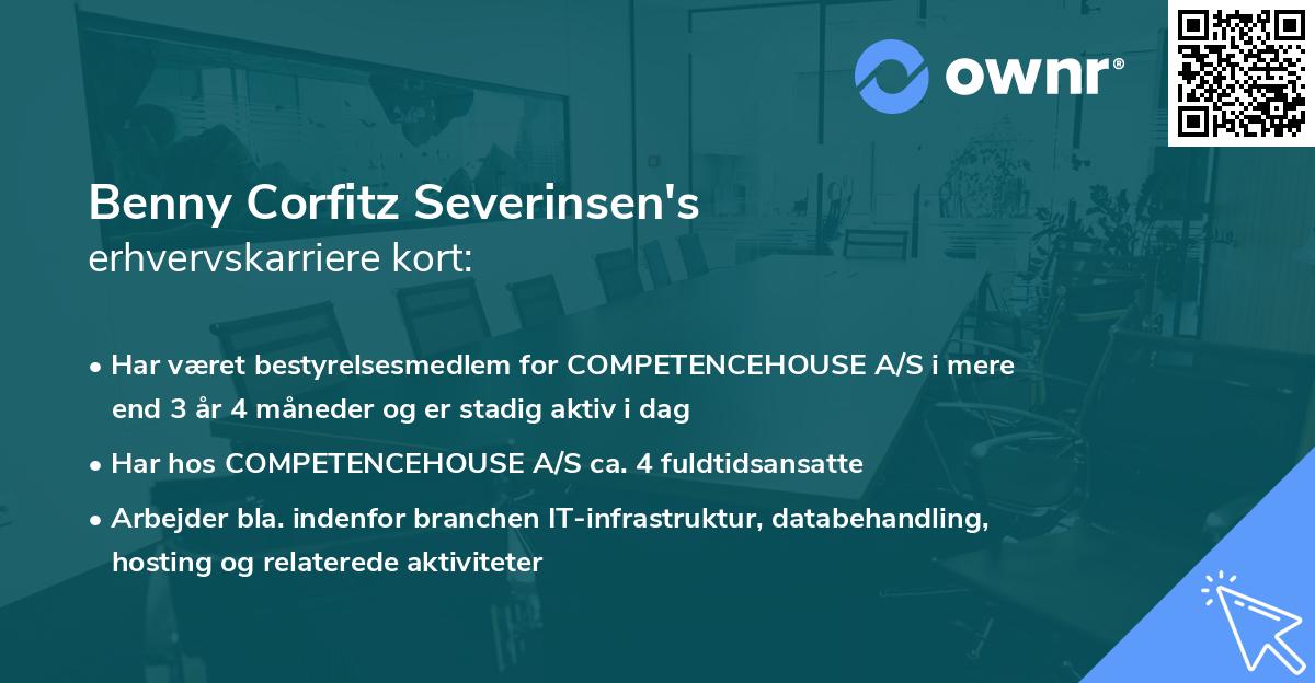 Benny Corfitz Severinsen's erhvervskarriere kort