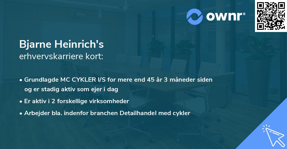 Bjarne Heinrich's erhvervskarriere kort