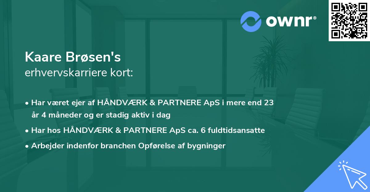 Kaare Brøsen's erhvervskarriere kort