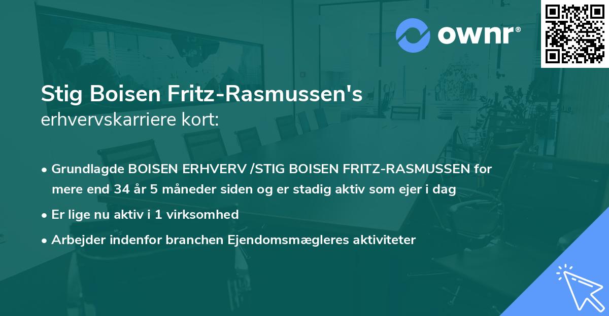 Stig Boisen Fritz-Rasmussen's erhvervskarriere kort