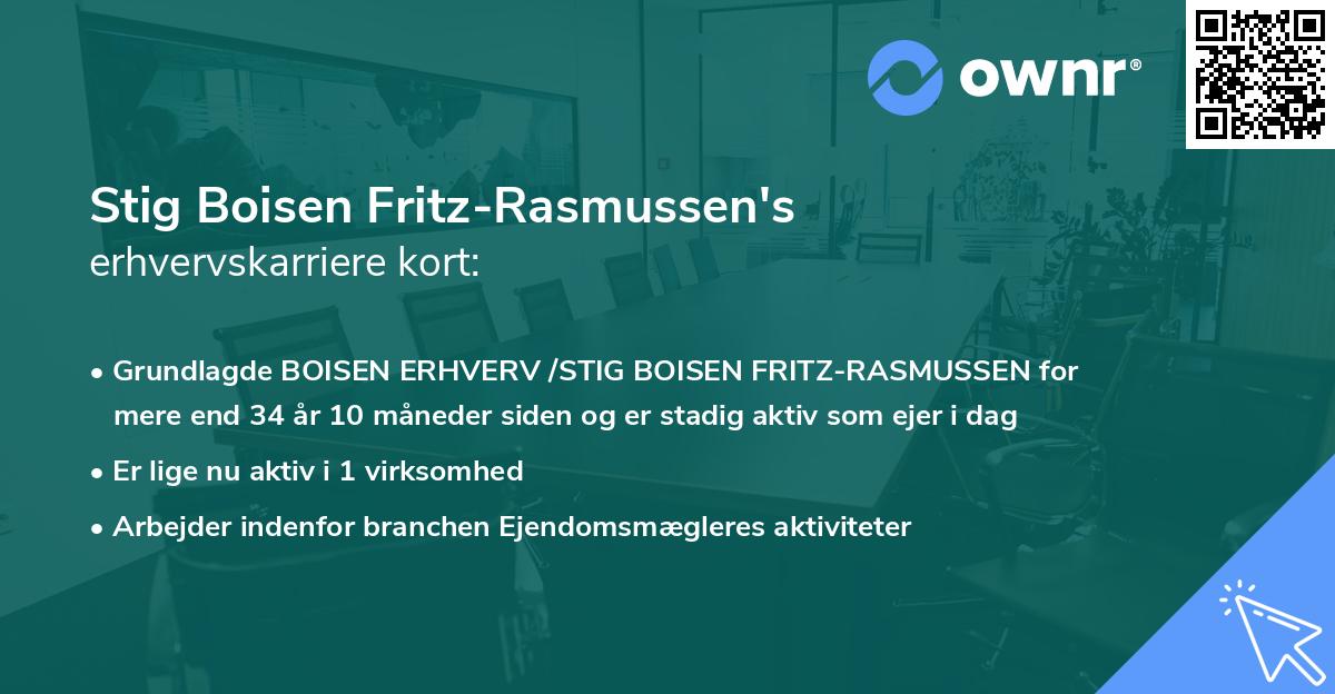Stig Boisen Fritz-Rasmussen's erhvervskarriere kort