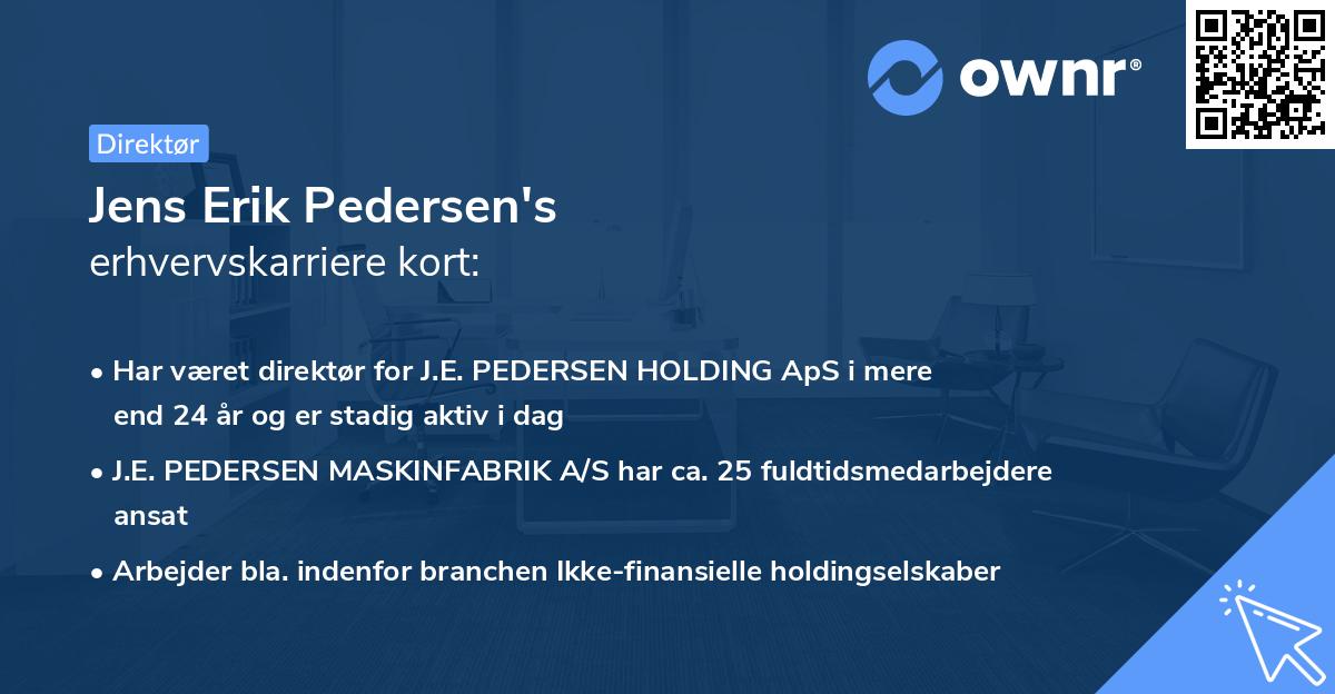 Jens Erik Pedersen's erhvervskarriere kort