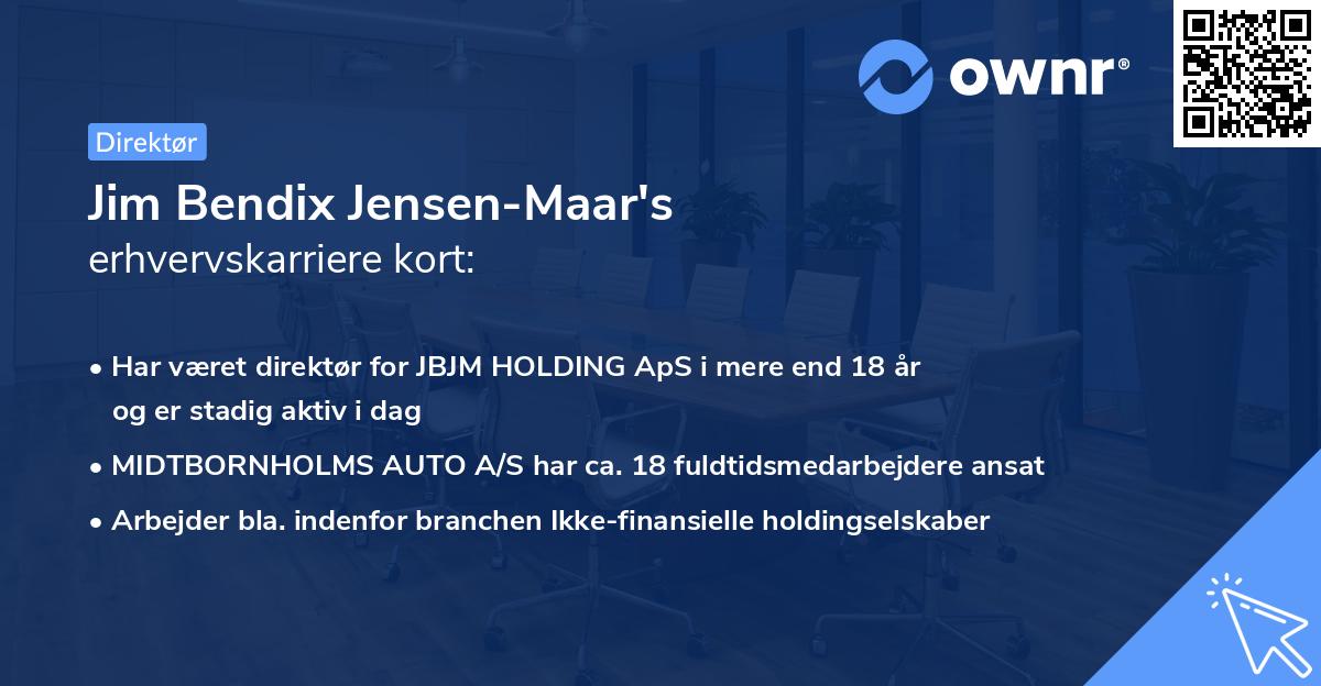 Jim Bendix Jensen-Maar's erhvervskarriere kort