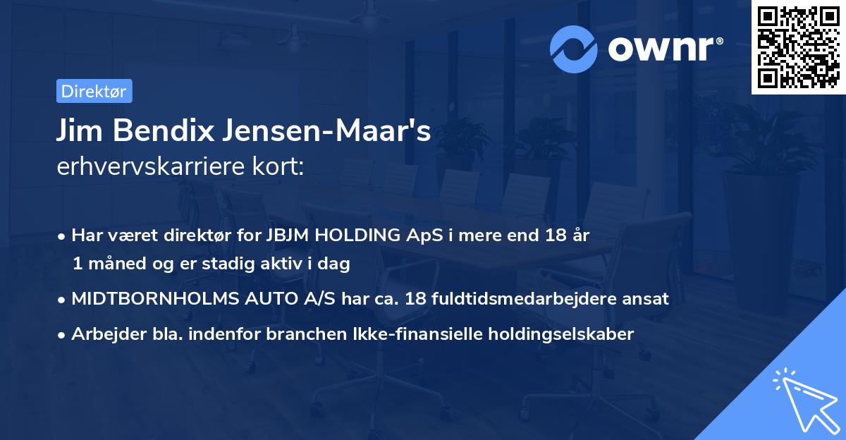 Jim Bendix Jensen-Maar's erhvervskarriere kort