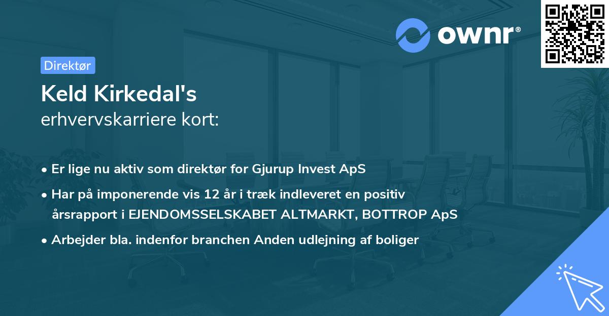 Keld Kirkedal's erhvervskarriere kort