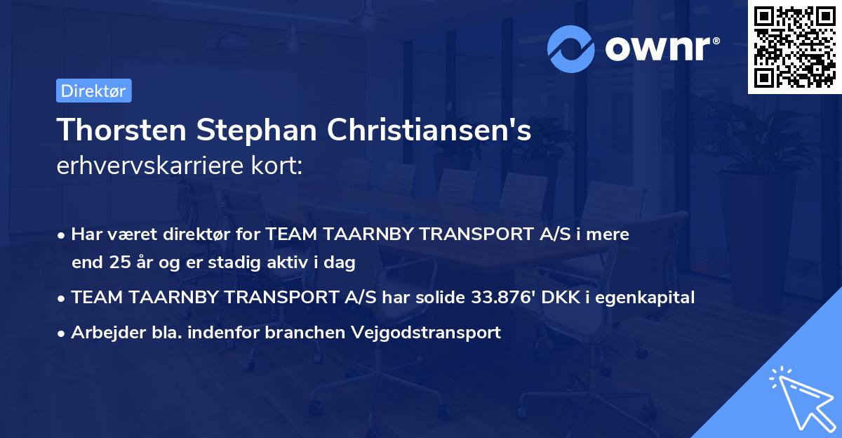 Thorsten Stephan Christiansen's erhvervskarriere kort