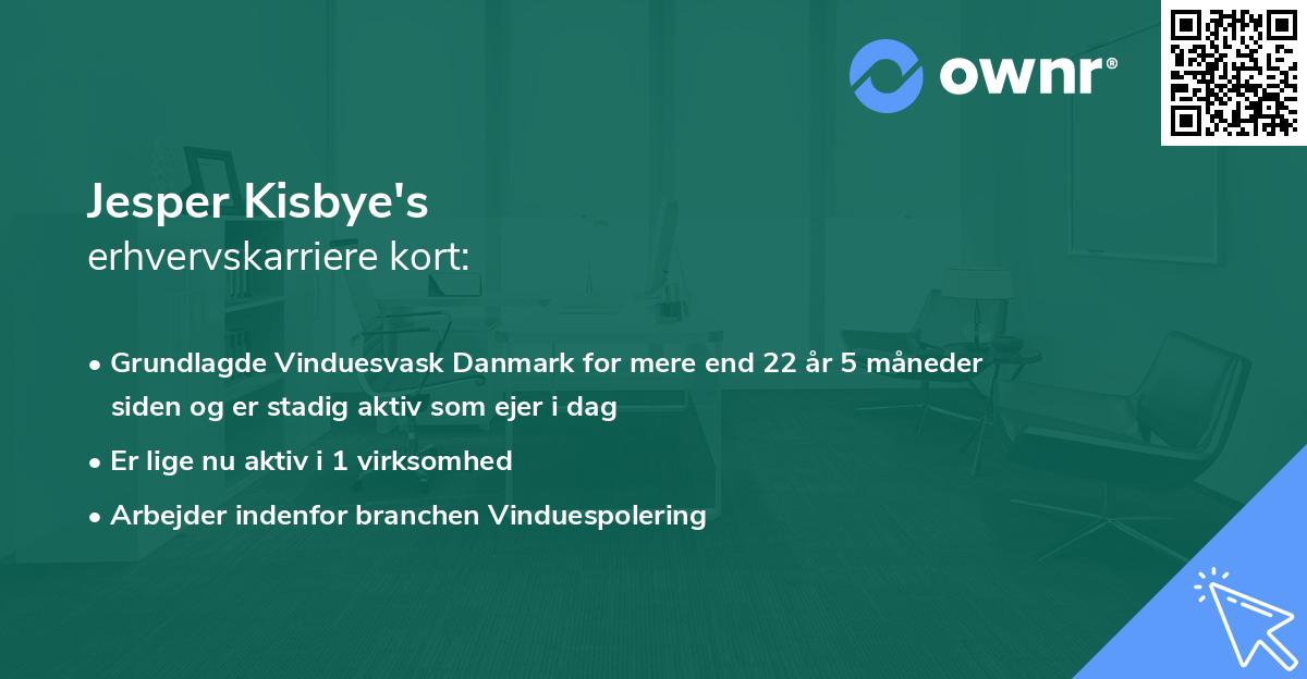Jesper Kisbye's erhvervskarriere kort