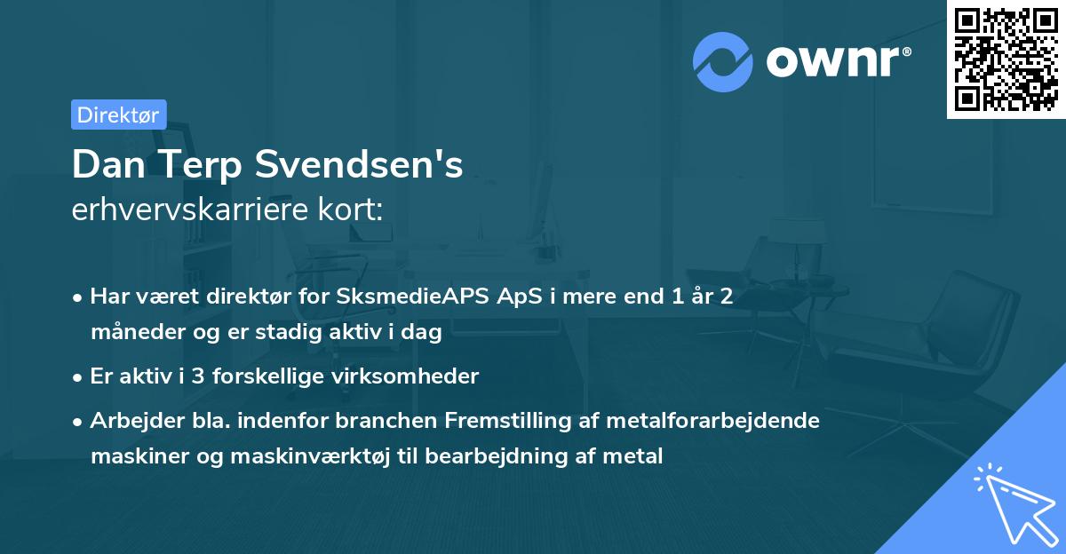 Dan Terp Svendsen's erhvervskarriere kort