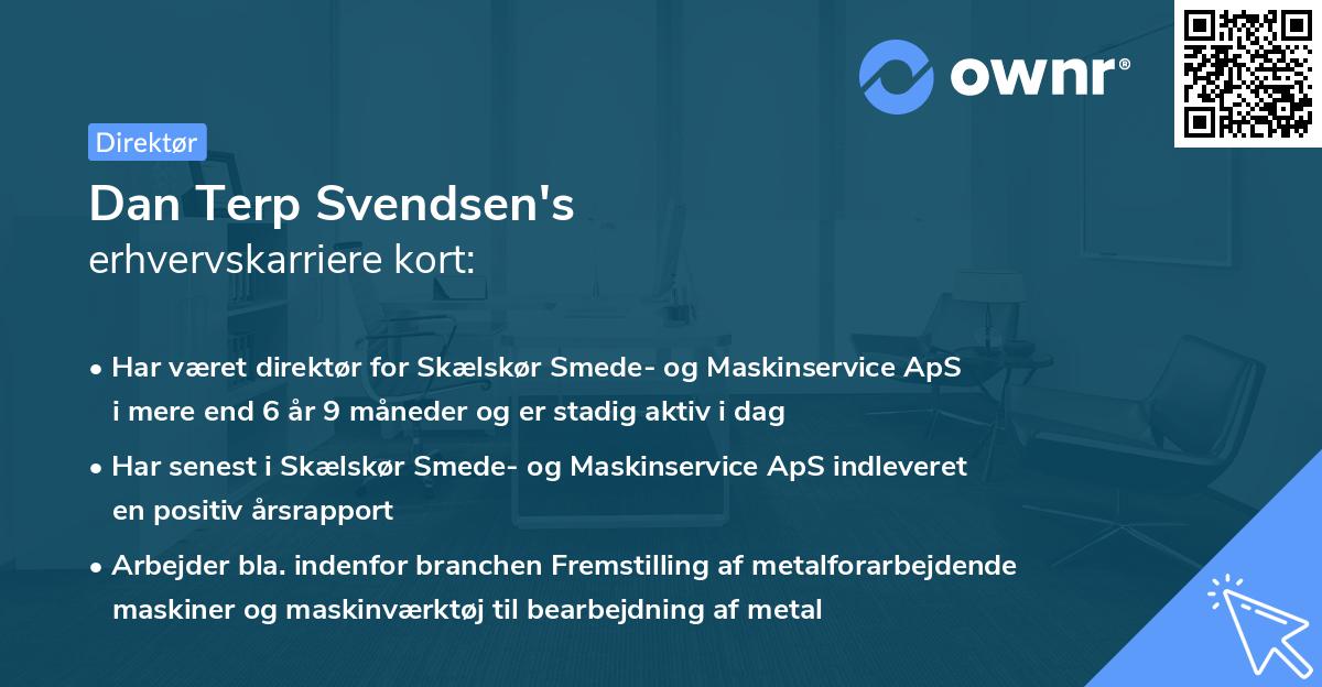 Dan Terp Svendsen's erhvervskarriere kort