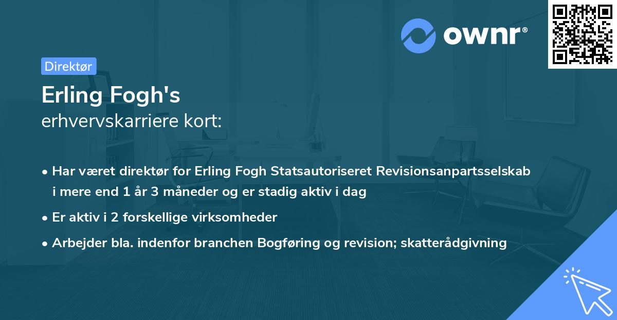 Erling Fogh's erhvervskarriere kort