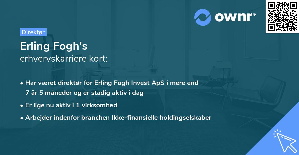 Erling Fogh's erhvervskarriere kort