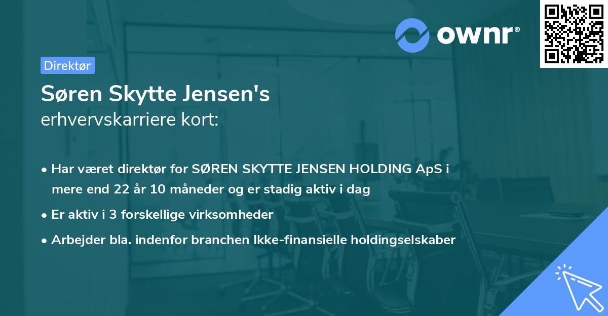 Søren Skytte Jensen's erhvervskarriere kort