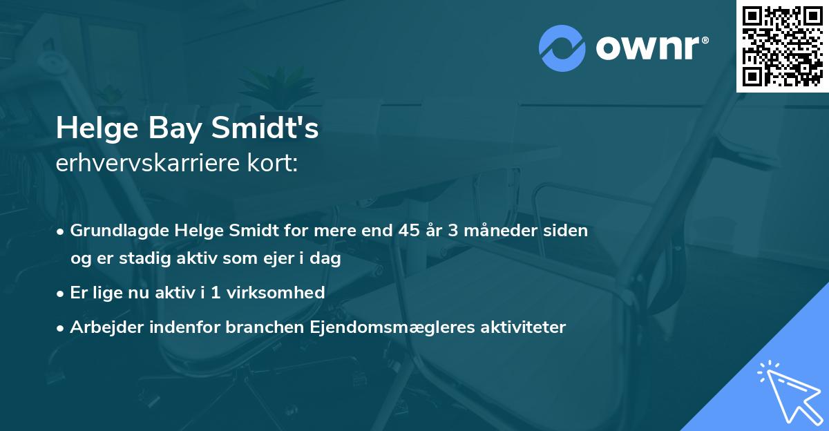 Helge Bay Smidt's erhvervskarriere kort