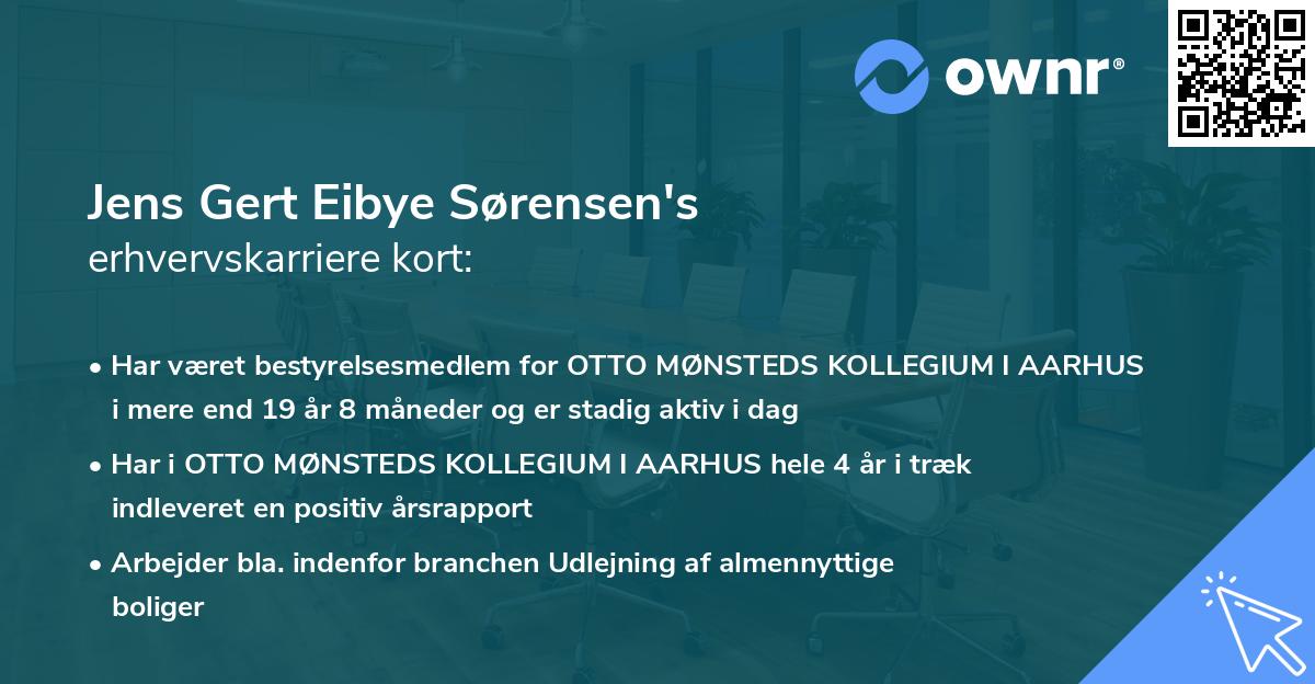 Jens Gert Eibye Sørensen's erhvervskarriere kort