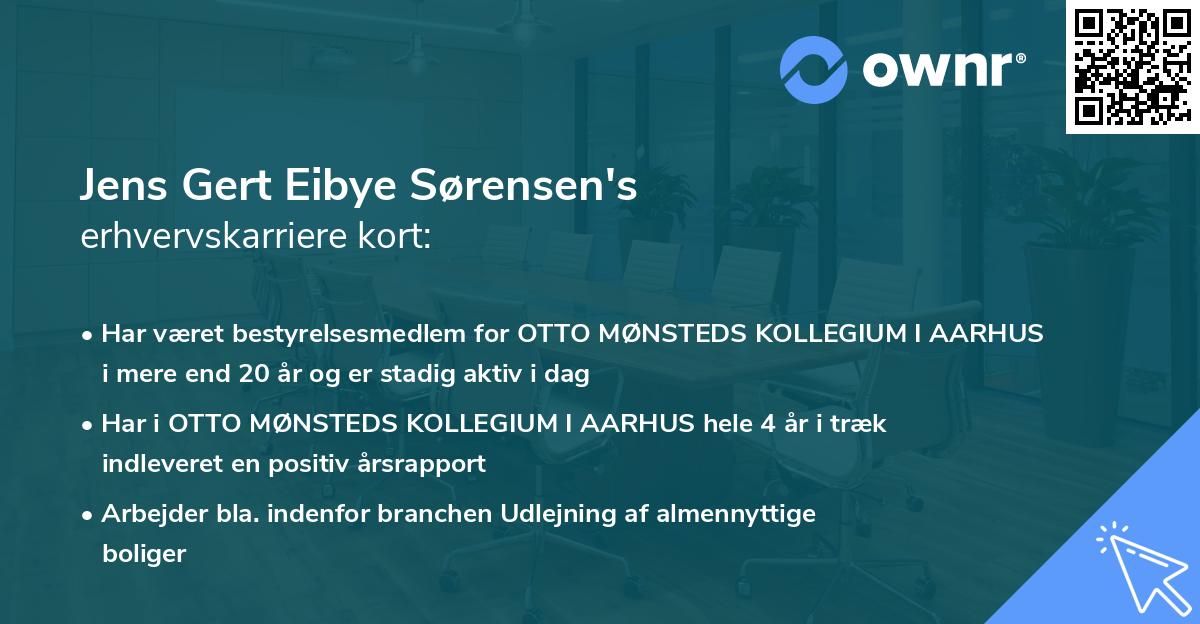 Jens Gert Eibye Sørensen's erhvervskarriere kort