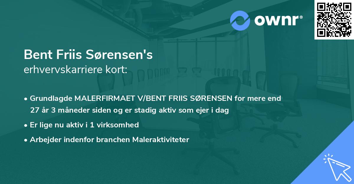 Bent Friis Sørensen's erhvervskarriere kort
