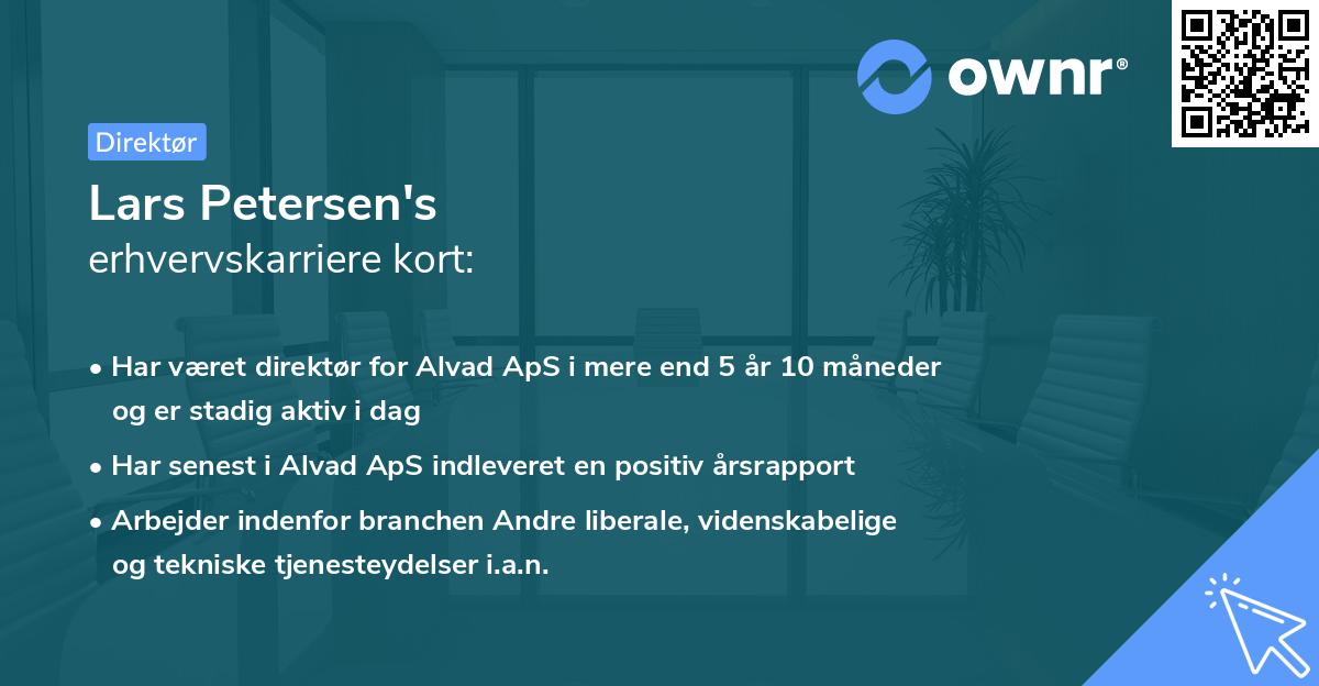 Lars Petersen's erhvervskarriere kort