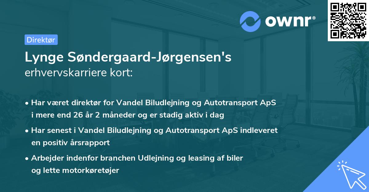 Lynge Søndergaard-Jørgensen's erhvervskarriere kort