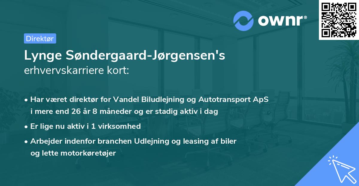Lynge Søndergaard-Jørgensen's erhvervskarriere kort