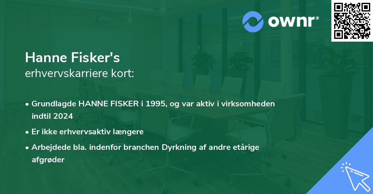 Hanne Fisker's erhvervskarriere kort