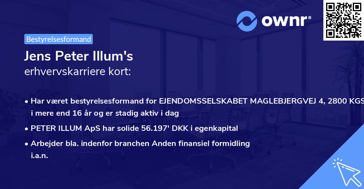 Jens Peter Illum's erhvervskarriere kort