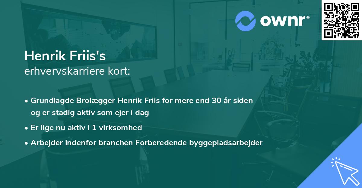 Henrik Friis's erhvervskarriere kort