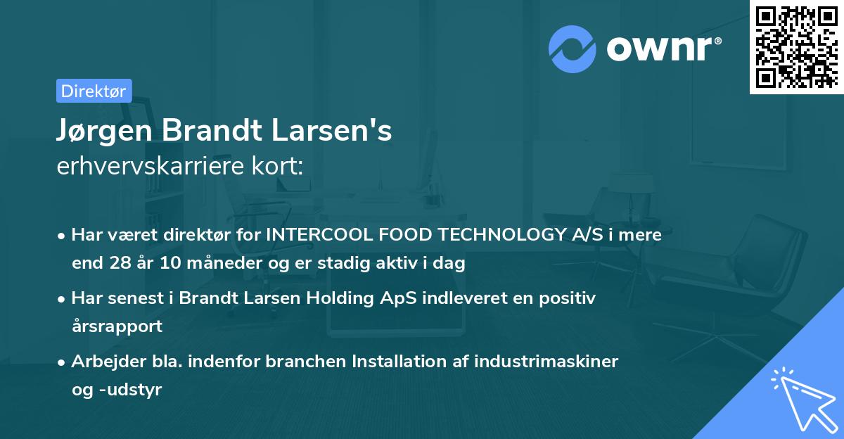 Jørgen Brandt Larsen's erhvervskarriere kort