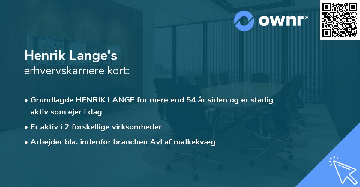 Henrik Lange's erhvervskarriere kort