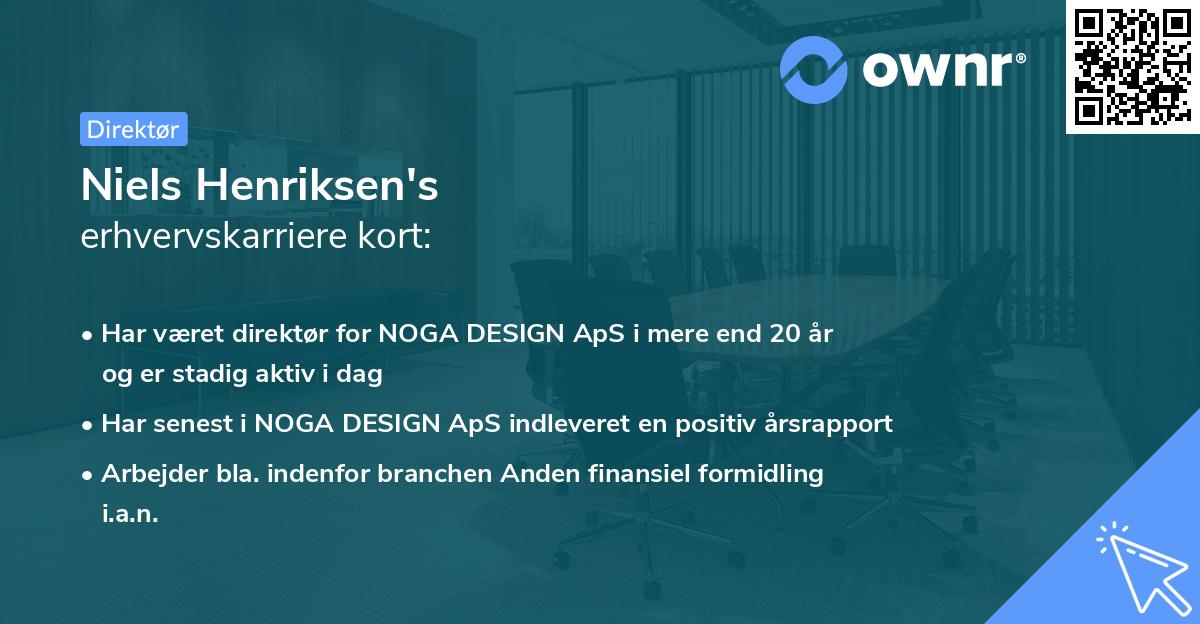 Niels Henriksen's erhvervskarriere kort