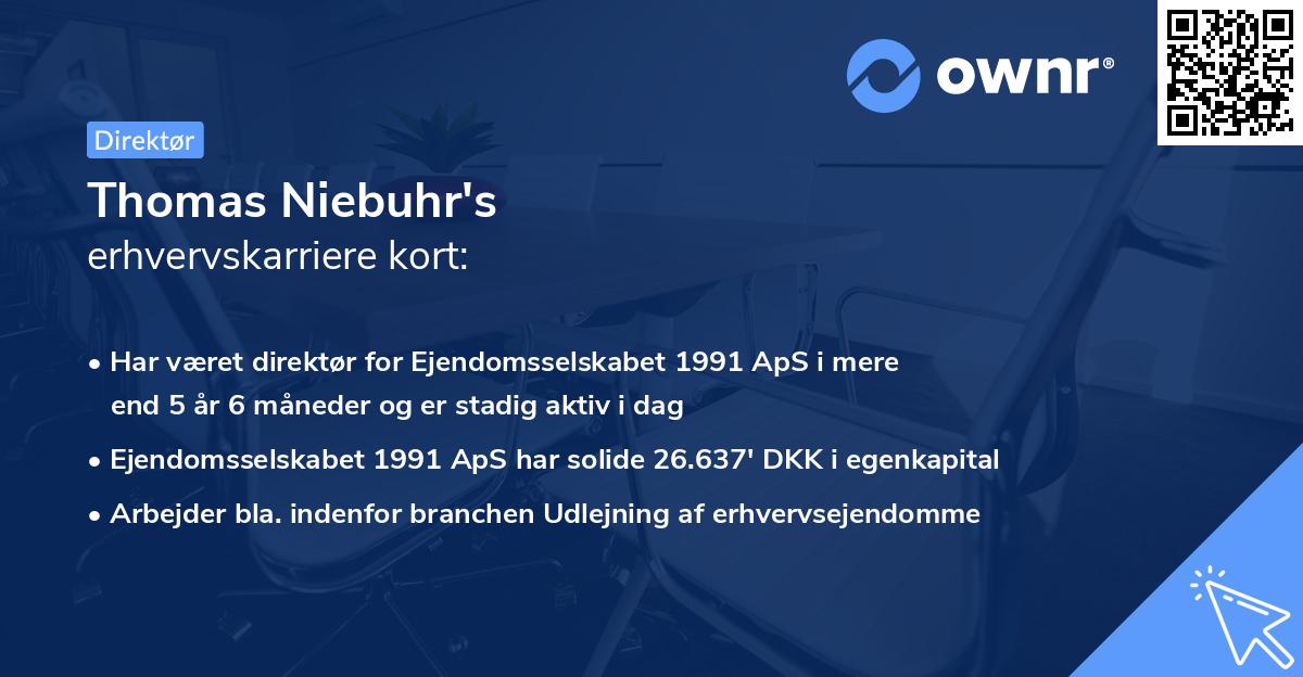 Thomas Niebuhr's erhvervskarriere kort