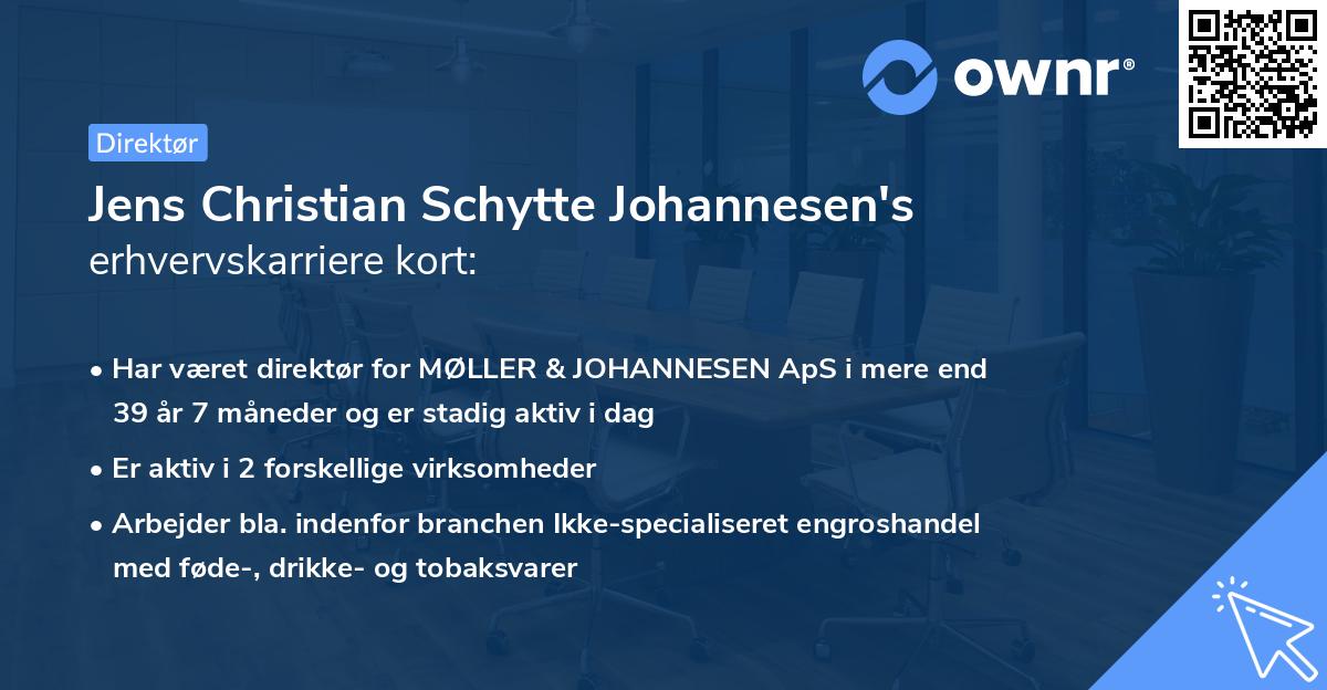 Jens Christian Schytte Johannesen's erhvervskarriere kort