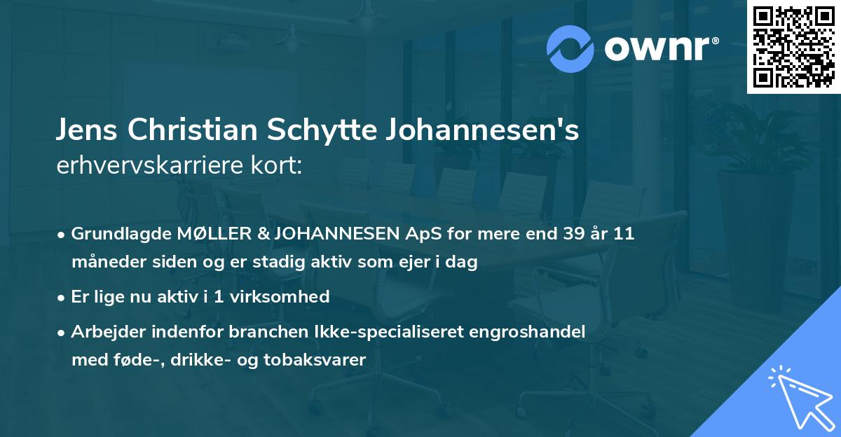 Jens Christian Schytte Johannesen's erhvervskarriere kort