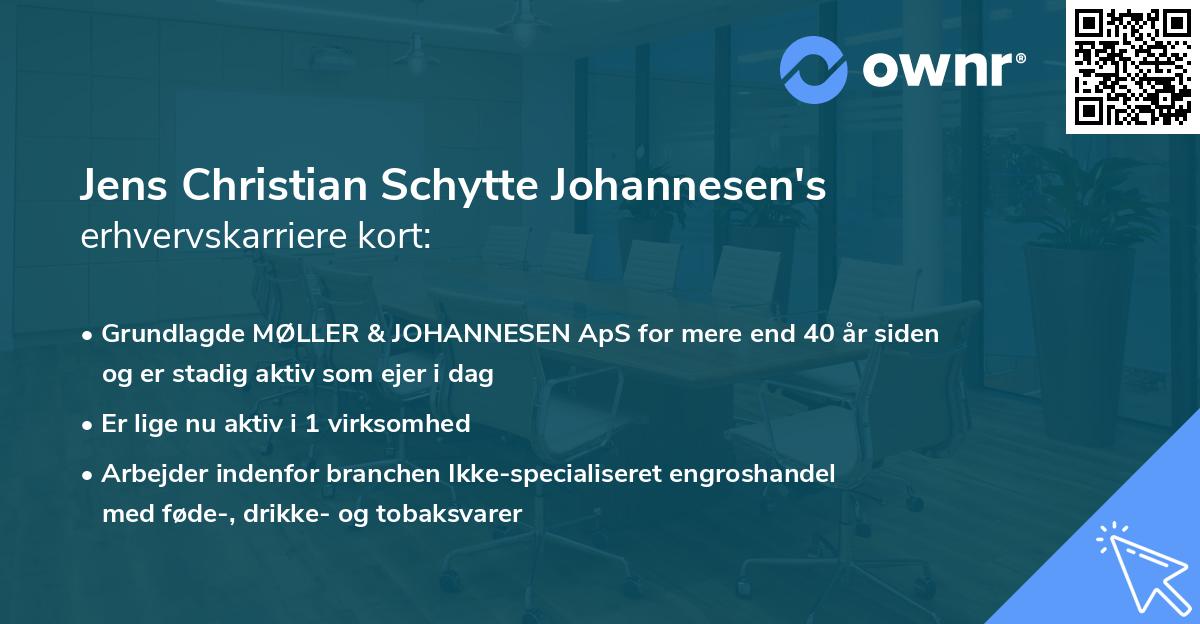 Jens Christian Schytte Johannesen's erhvervskarriere kort