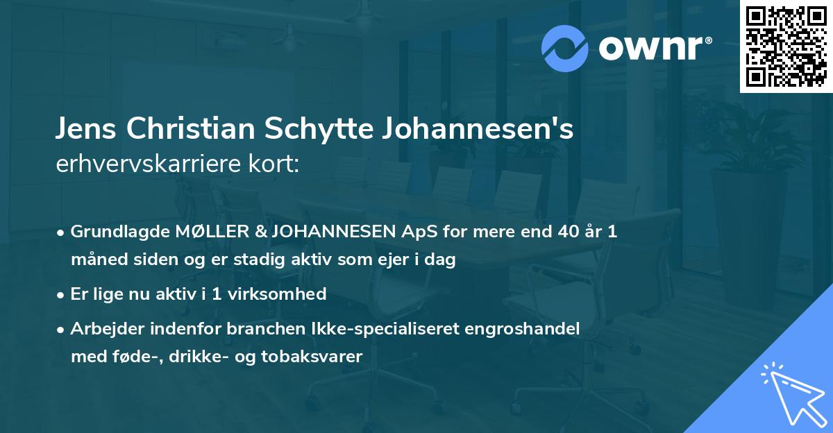 Jens Christian Schytte Johannesen's erhvervskarriere kort
