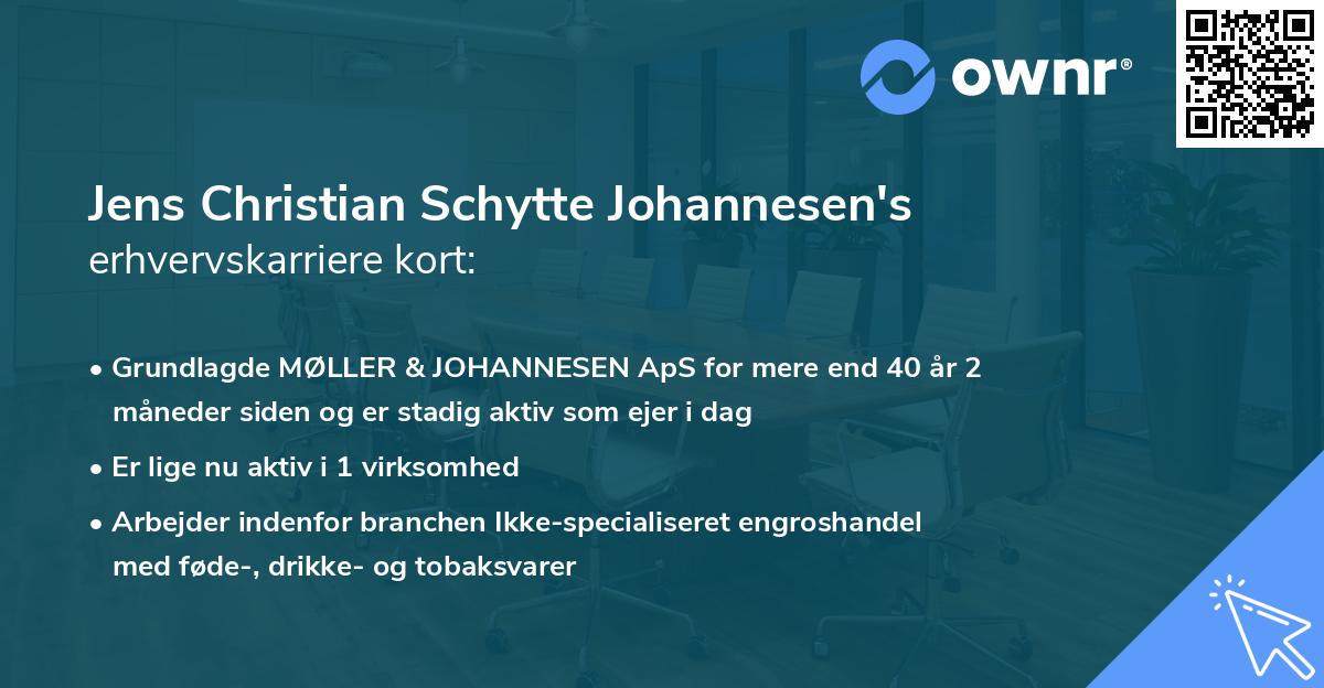 Jens Christian Schytte Johannesen's erhvervskarriere kort