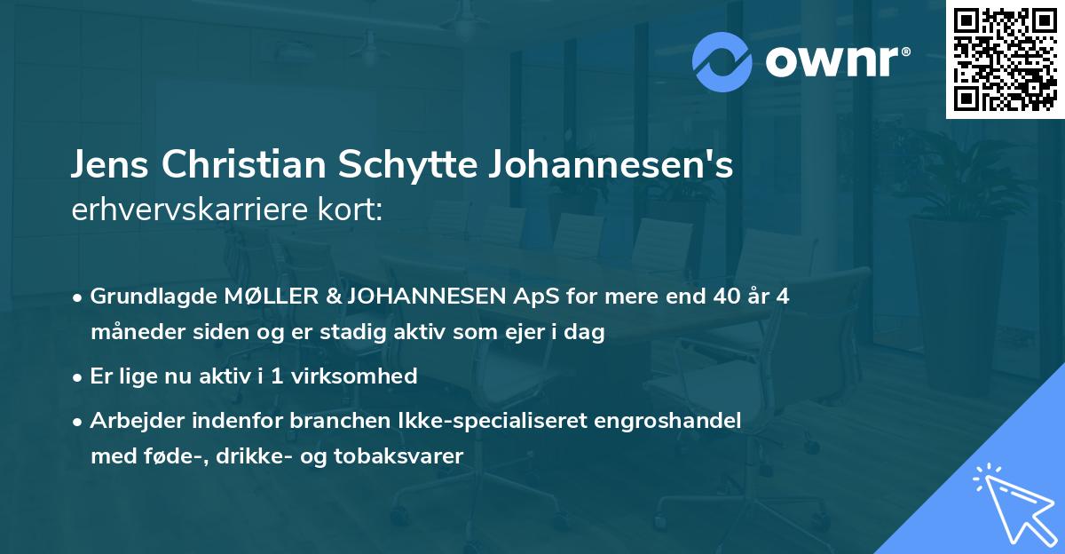 Jens Christian Schytte Johannesen's erhvervskarriere kort