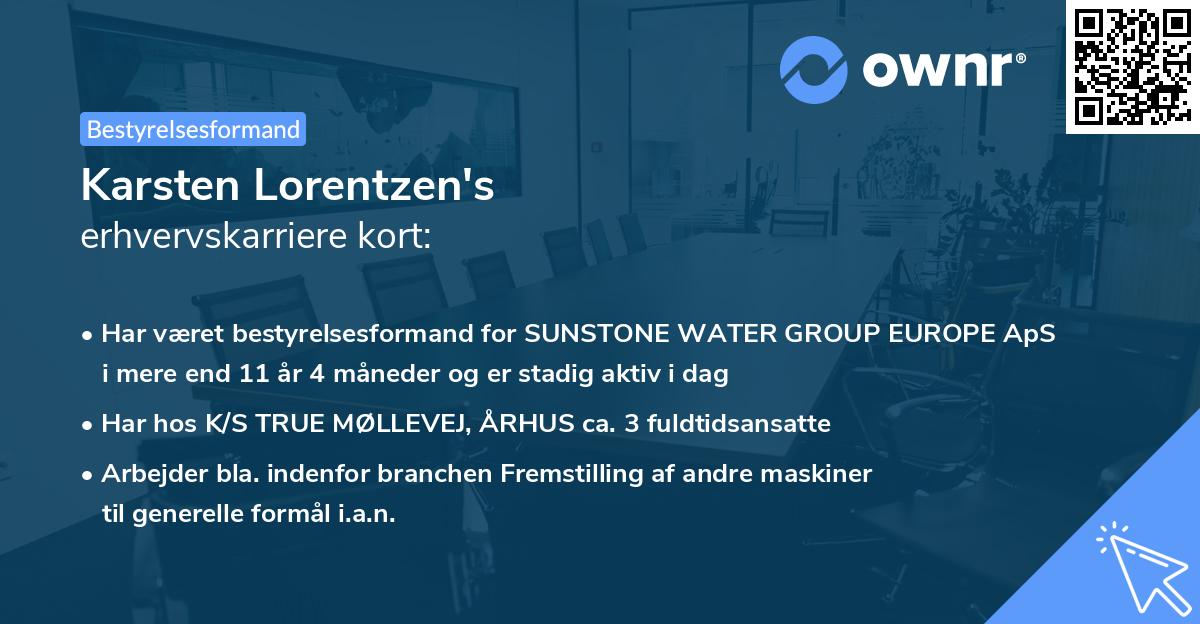 Karsten Lorentzen's erhvervskarriere kort