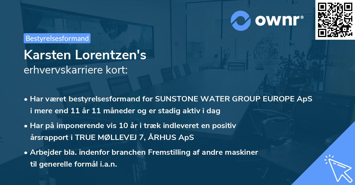 Karsten Lorentzen's erhvervskarriere kort