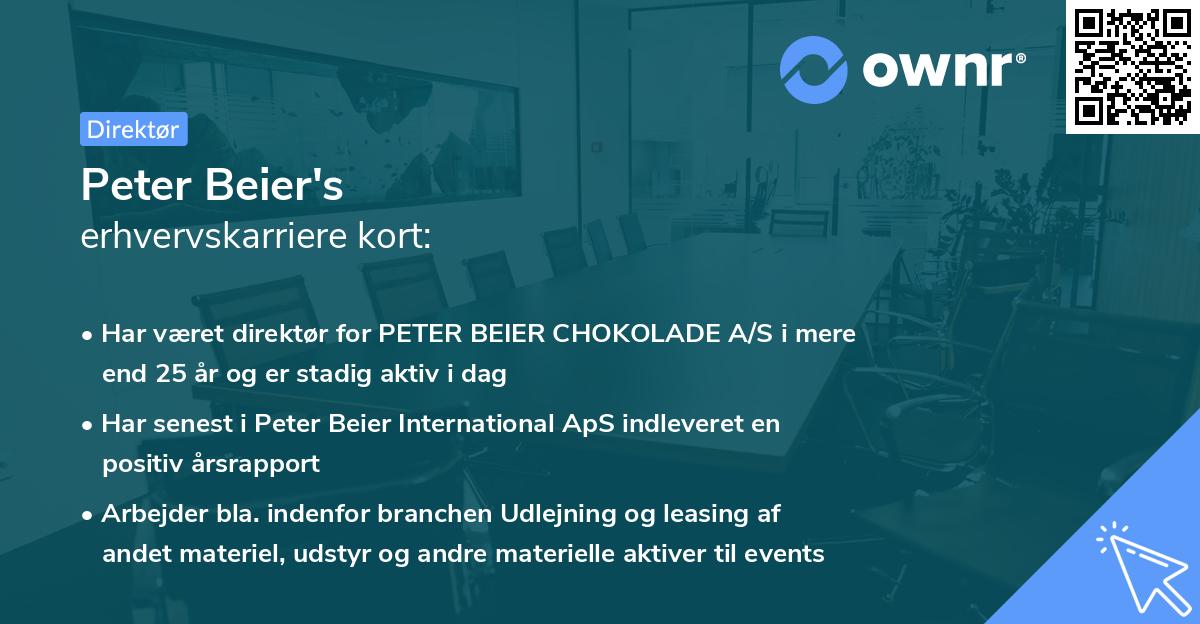 Peter Beier's erhvervskarriere kort
