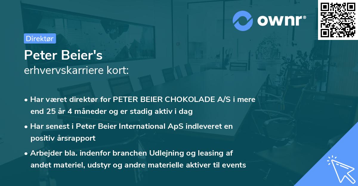 Peter Beier's erhvervskarriere kort