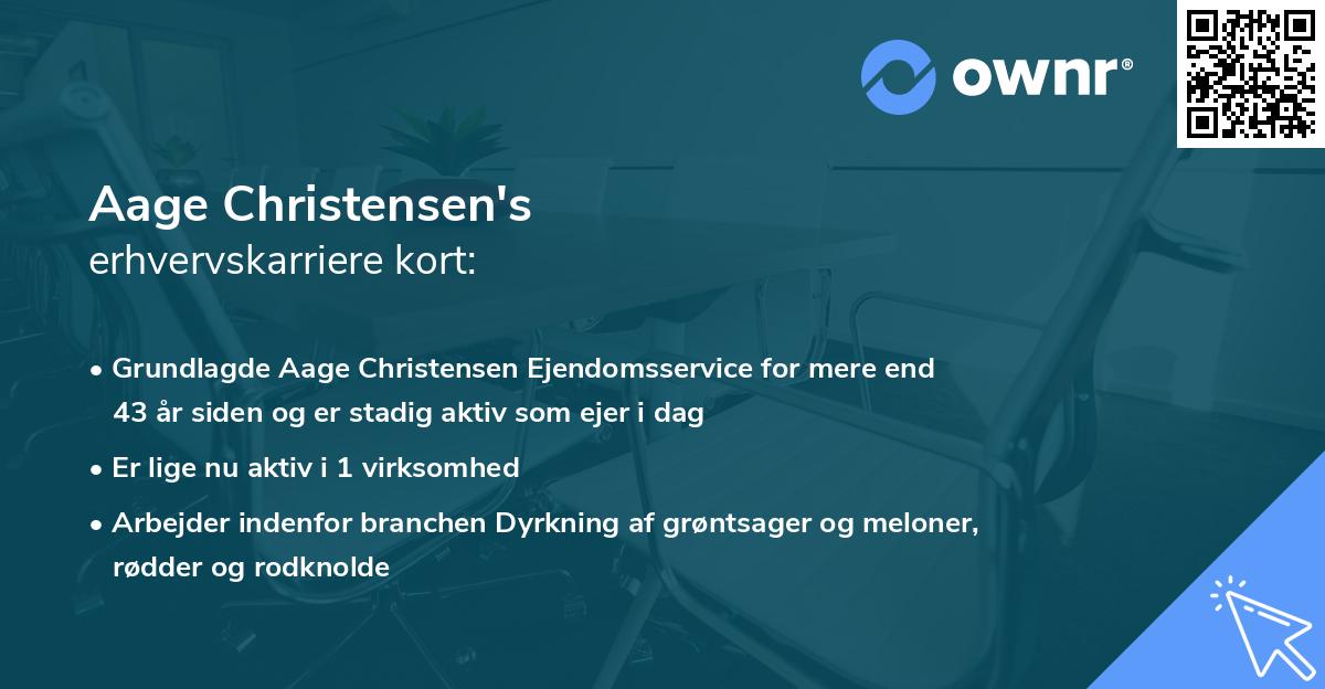 Aage Christensen's erhvervskarriere kort