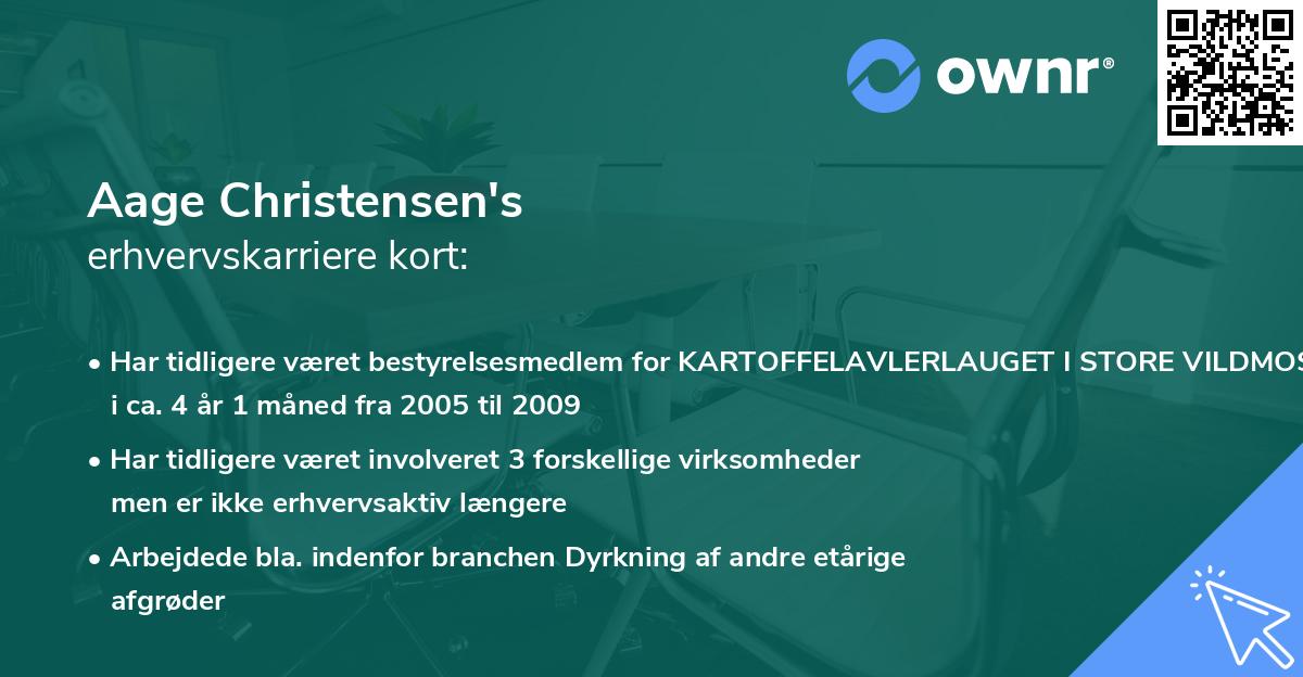 Aage Christensen's erhvervskarriere kort