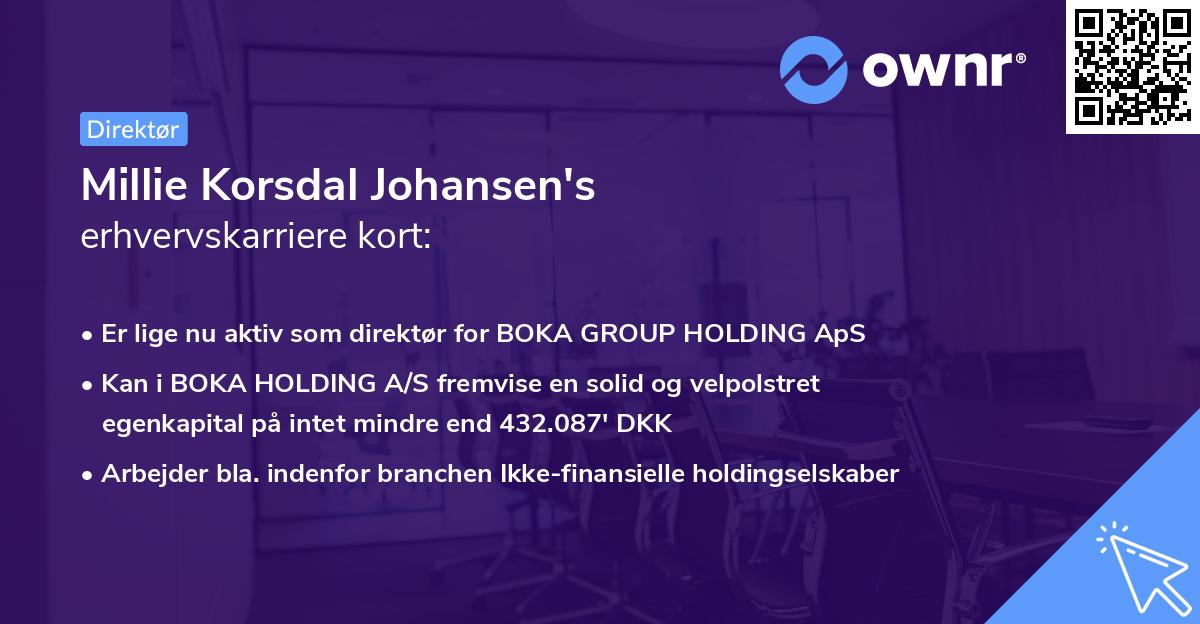 Millie Korsdal Johansen's erhvervskarriere kort
