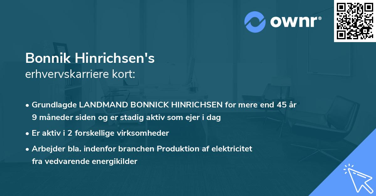 Bonnik Hinrichsen's erhvervskarriere kort