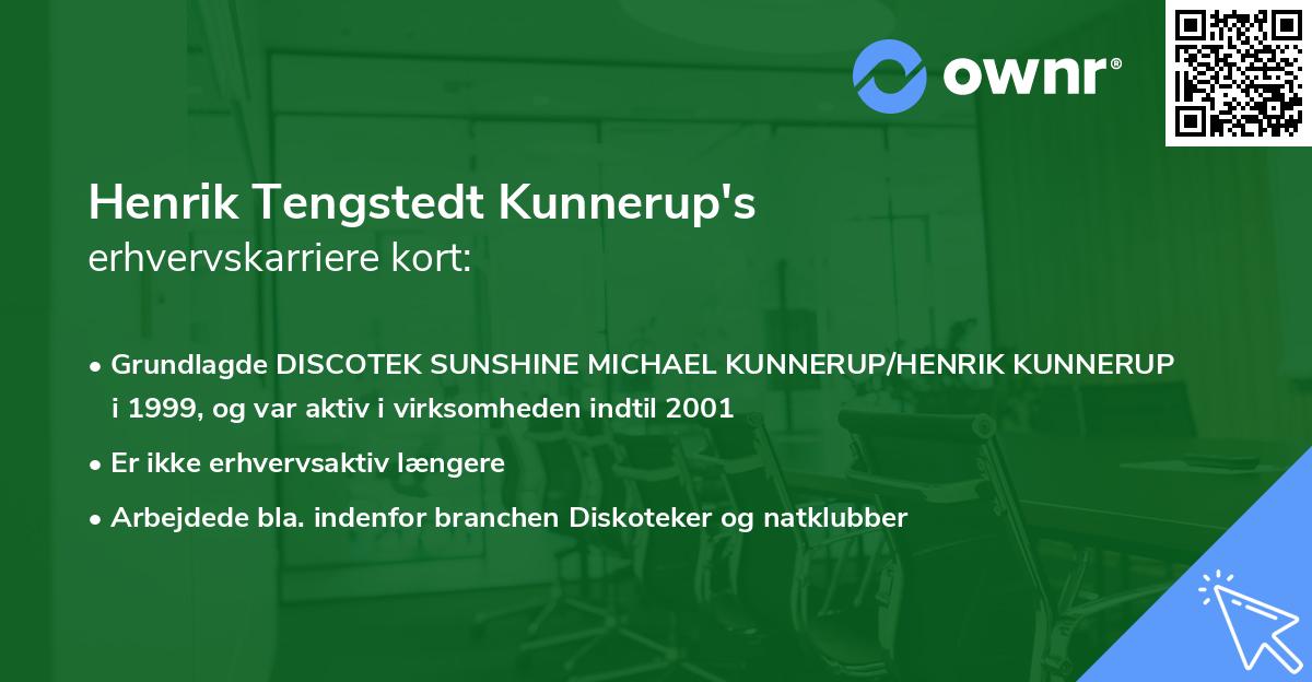 Henrik Tengstedt Kunnerup's erhvervskarriere kort