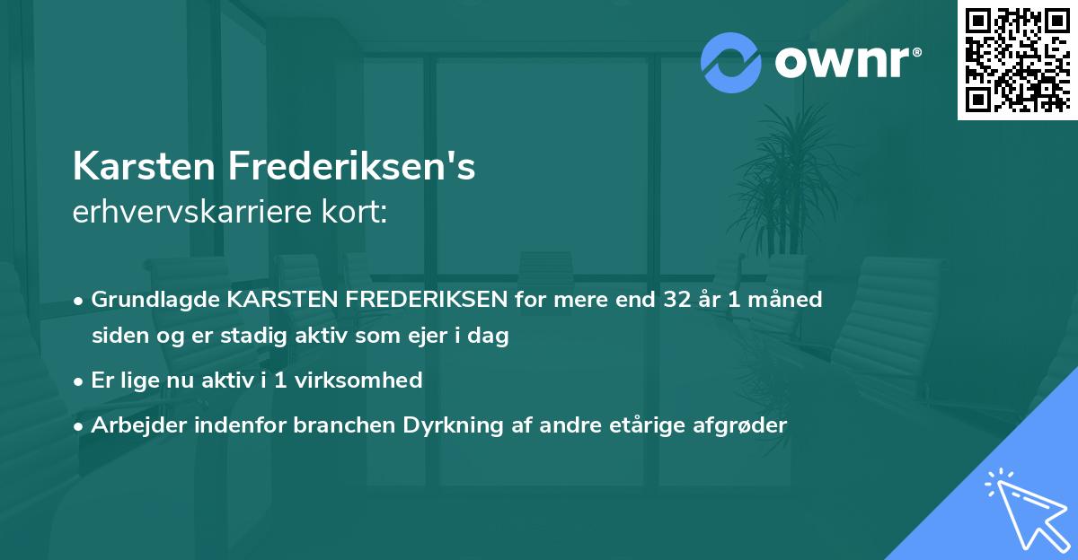 Karsten Frederiksen's erhvervskarriere kort