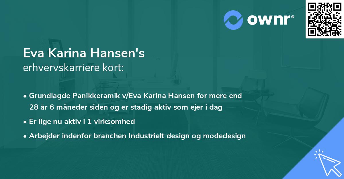 Eva Karina Hansen's erhvervskarriere kort
