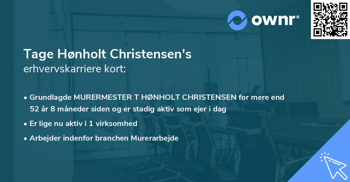 Tage Hønholt Christensen's erhvervskarriere kort