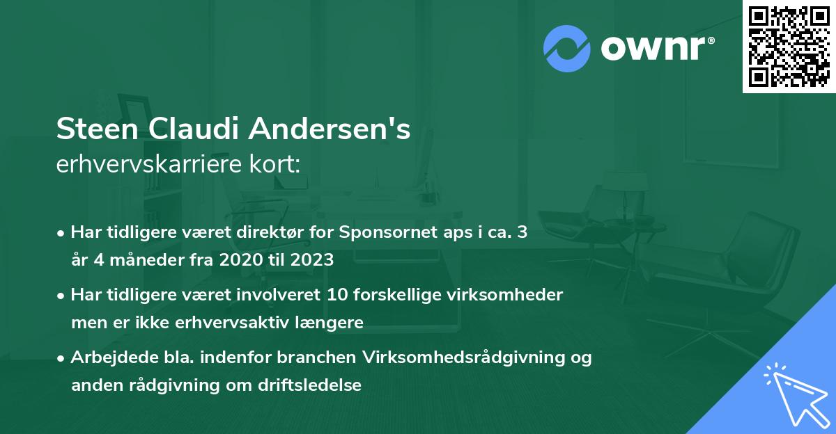 Steen Claudi Andersen's erhvervskarriere kort